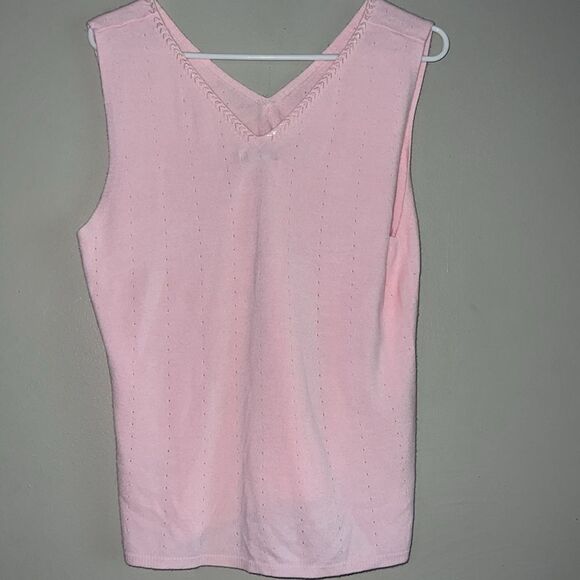 YarnWorks soft pink sleeveless sweater/sweater vest - Picture 5 of 7